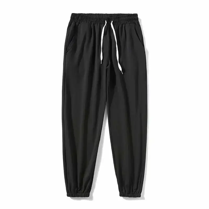 Men's Gray Loose Straight Leg Jogger Pants - Image 2