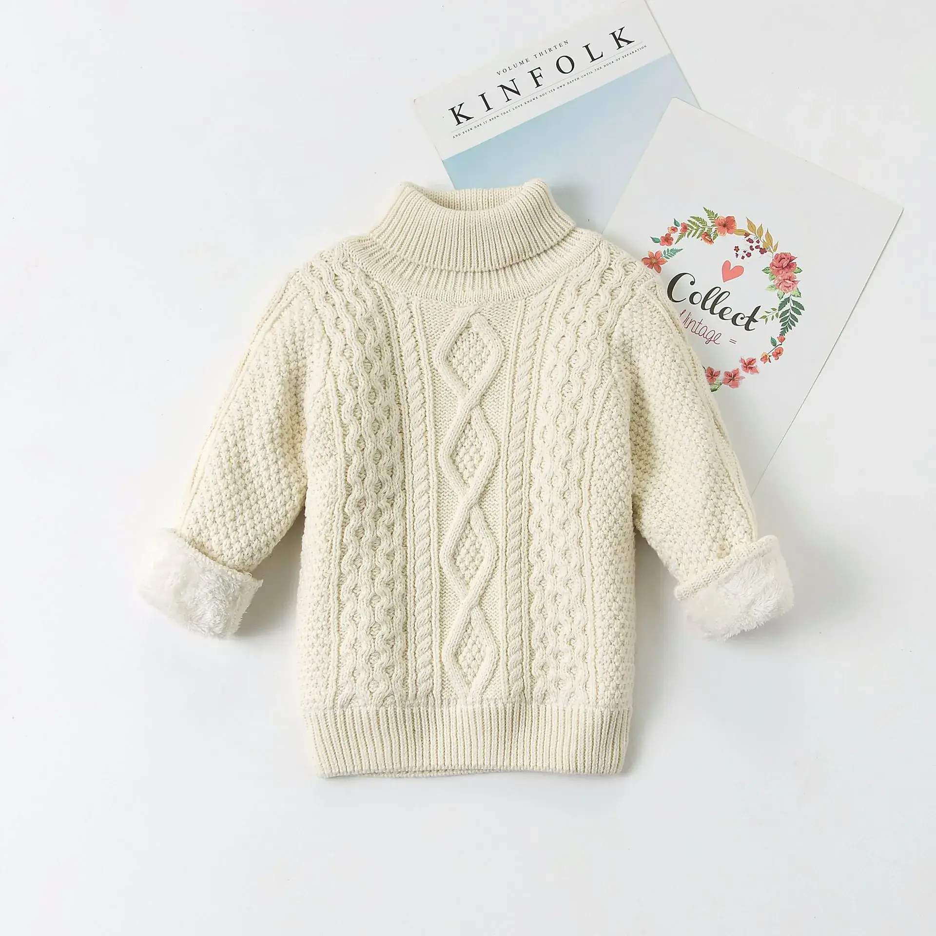 Baby Velvet Horse Embroidered Turtleneck Sweater - Image 10