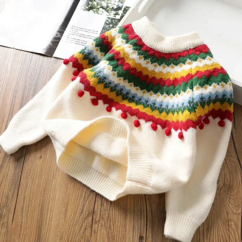 Baby Velvet Horse Embroidered Turtleneck Sweater - Image 14