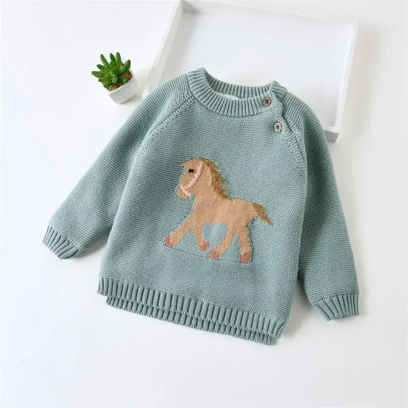 Baby Velvet Horse Embroidered Turtleneck Sweater - Image 28