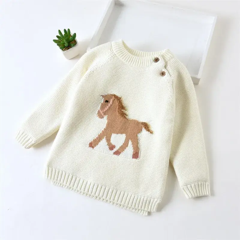 Baby Velvet Horse Embroidered Turtleneck Sweater - Image 29
