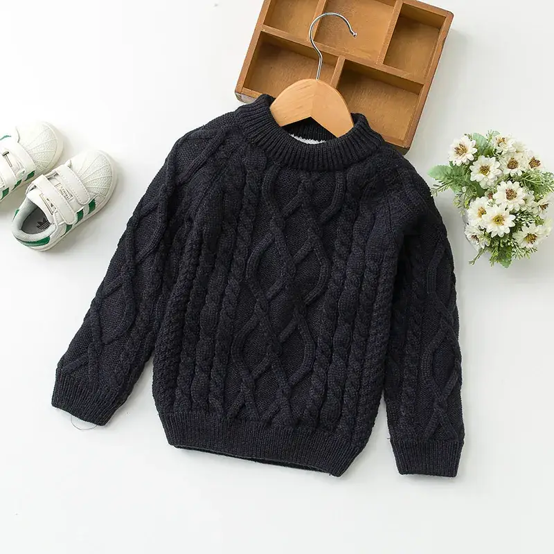 Baby Velvet Horse Embroidered Turtleneck Sweater - Image 4