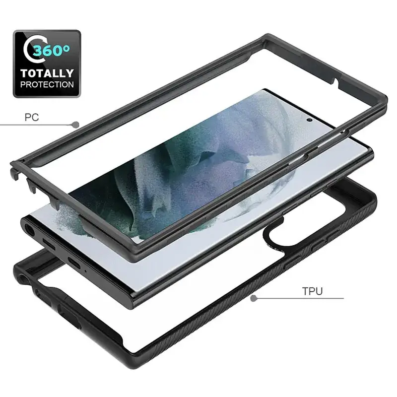 Samsung S22 S21 Plus Ultra Phone Case 2-in-1 Transparent Drop Resistant
