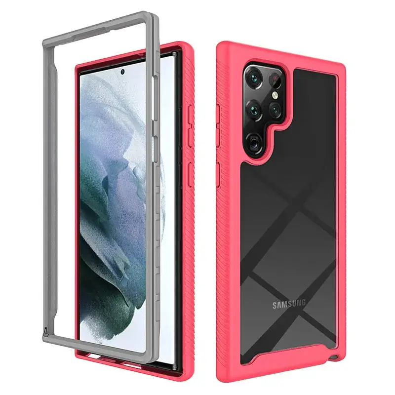 Samsung S22 S21 Plus Ultra Phone Case 2-in-1 Transparent Drop Resistant