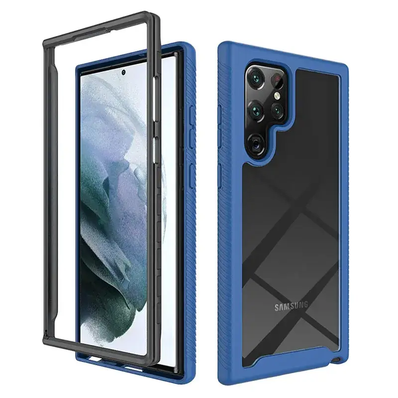 Samsung S22 S21 Plus Ultra Phone Case 2-in-1 Transparent Drop Resistant