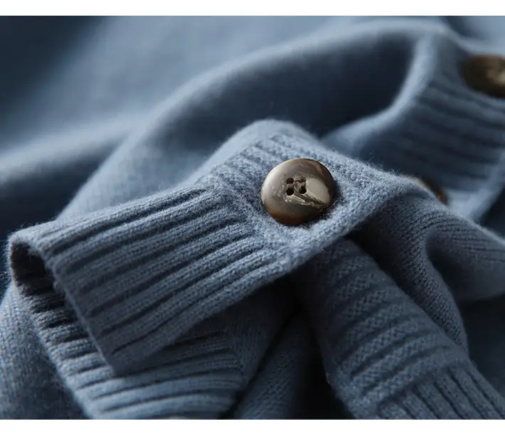 Women Wool Knitted Vest Blue Korean Style 2021 — feature 15