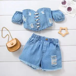 Girls Denim Watermelon Camisole Shorts Set — feature 15
