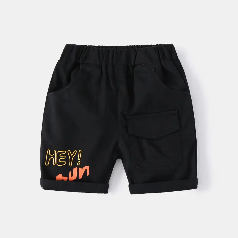 Boys Black Printed Shorts Summer Casual Pants - Image 2