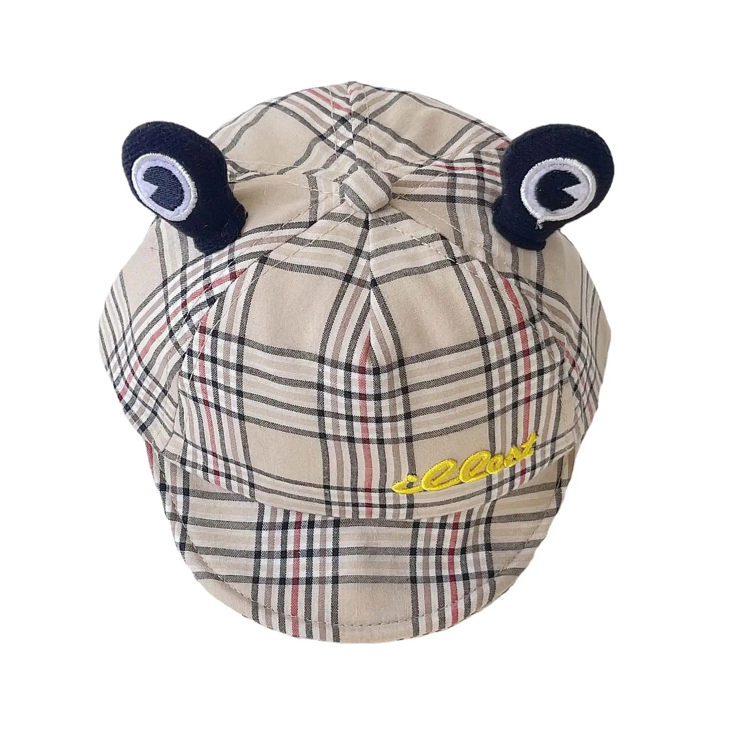 Autumn Korean Style Baby Sun Hats Plaid Grey Blue - Image 6