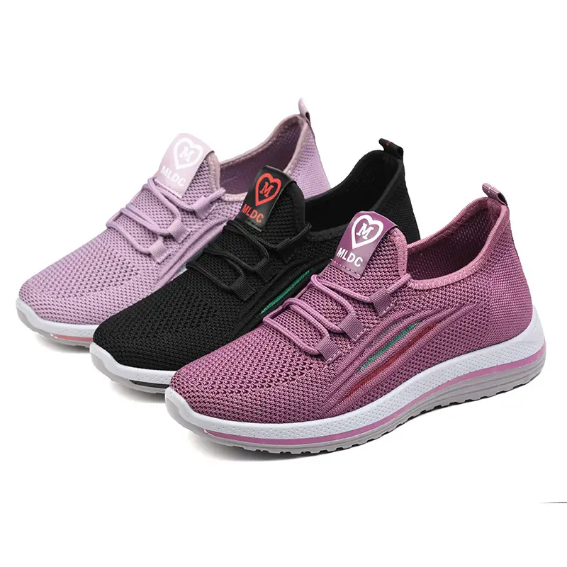 Women Purple Mesh Casual Sports Shoes Flat Non-Slip - Image 7