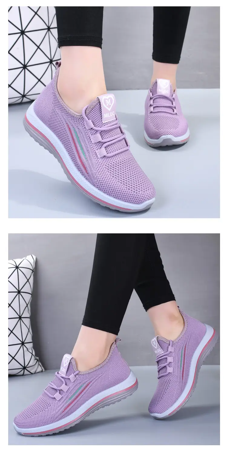 Women Purple Mesh Casual Sports Shoes Flat Non-Slip — feature 12