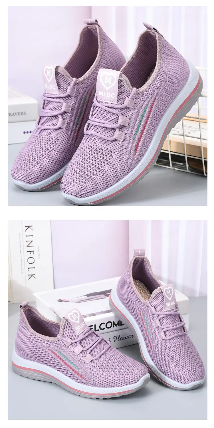 Women Purple Mesh Casual Sports Shoes Flat Non-Slip — feature 13