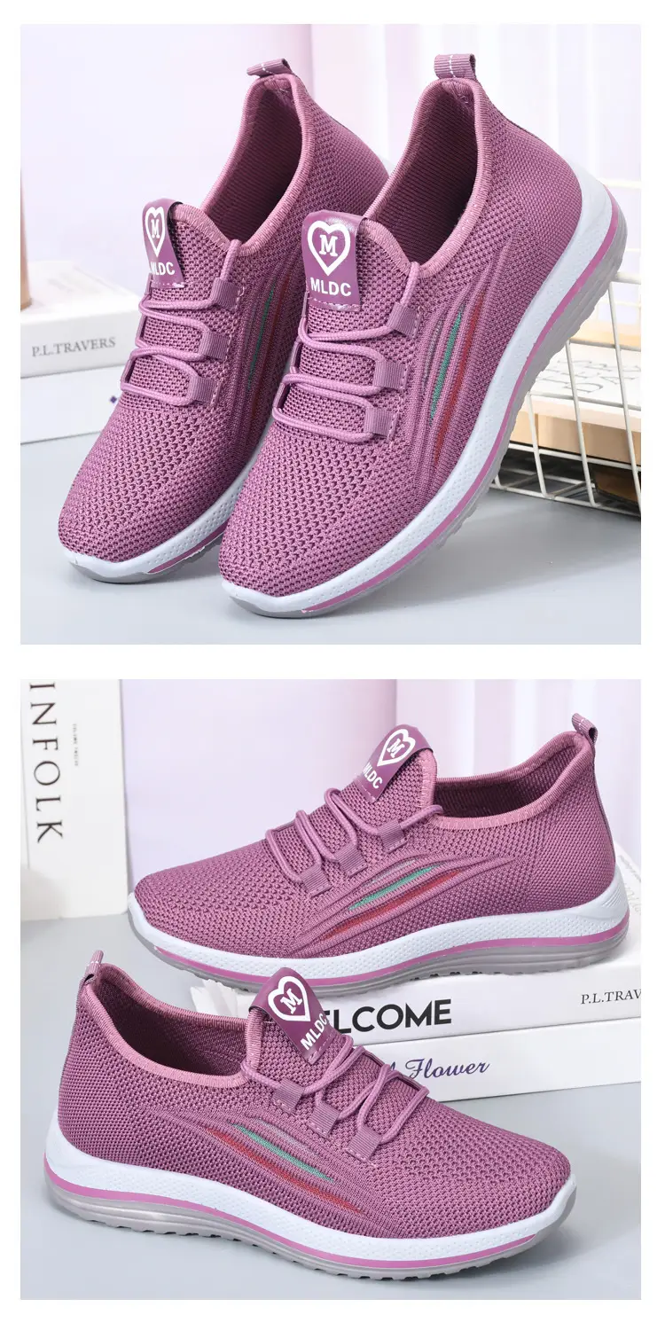 Women Purple Mesh Casual Sports Shoes Flat Non-Slip — feature 16