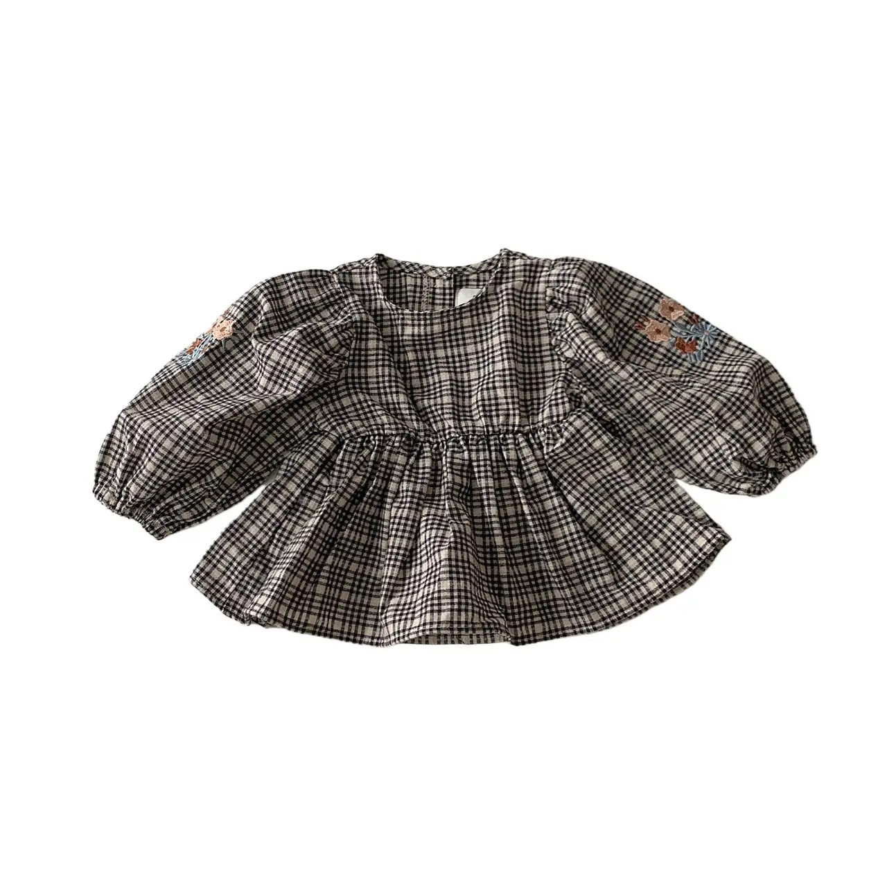 2022 Korean Style Baby Plaid Pants Set Embroidered Skirt
