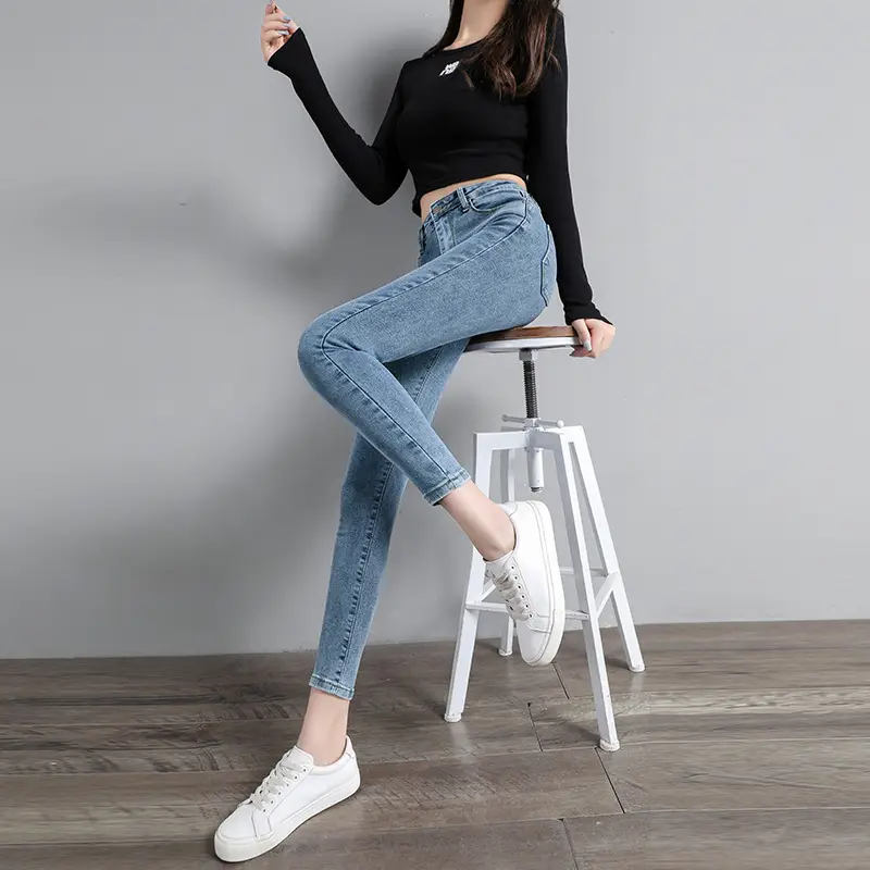 879 High Waist Skinny Jeans Women 2022 Spring Autumn New Slim Skinny Pants Elegant - Image 8