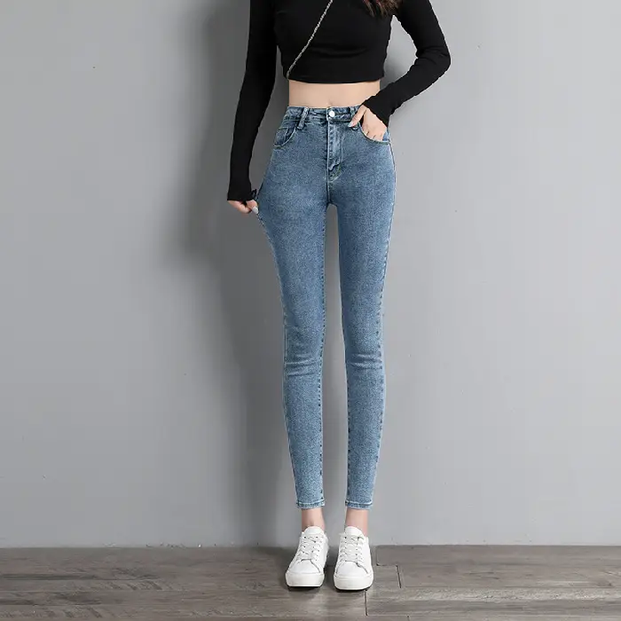 879 High Waist Skinny Jeans Women 2022 Spring Autumn New Slim Skinny Pants Elegant - Image 2