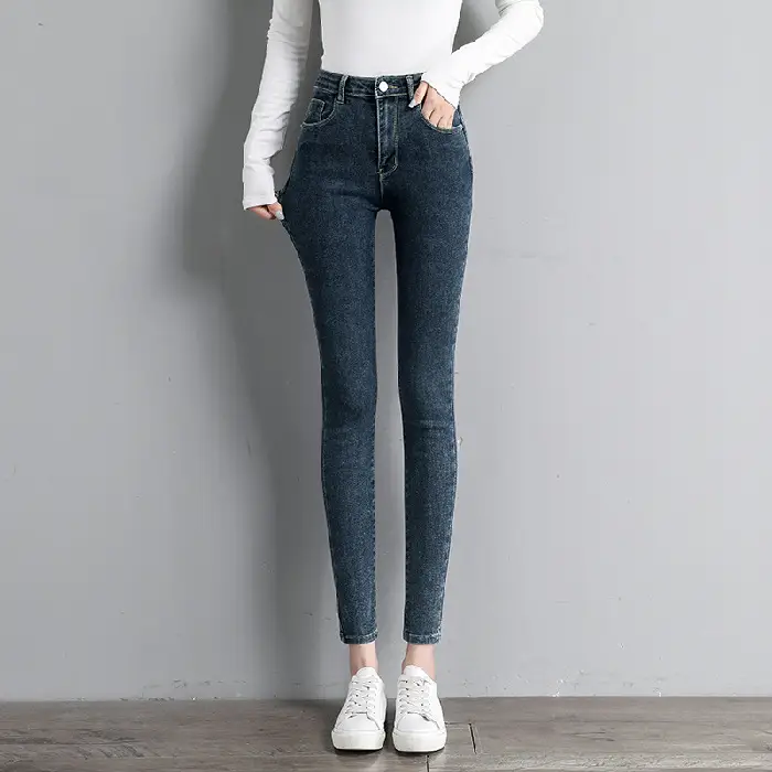 879 High Waist Skinny Jeans Women 2022 Spring Autumn New Slim Skinny Pants Elegant - Image 3