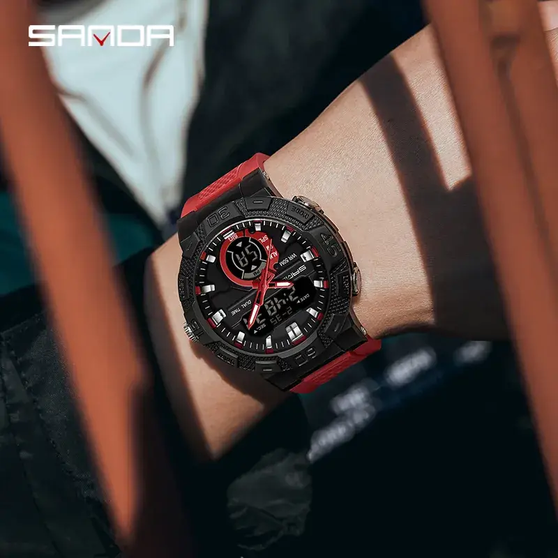 Sanda Cross-Brand Multifunctional Men's Watches Black Red Gray Blue - Image 10