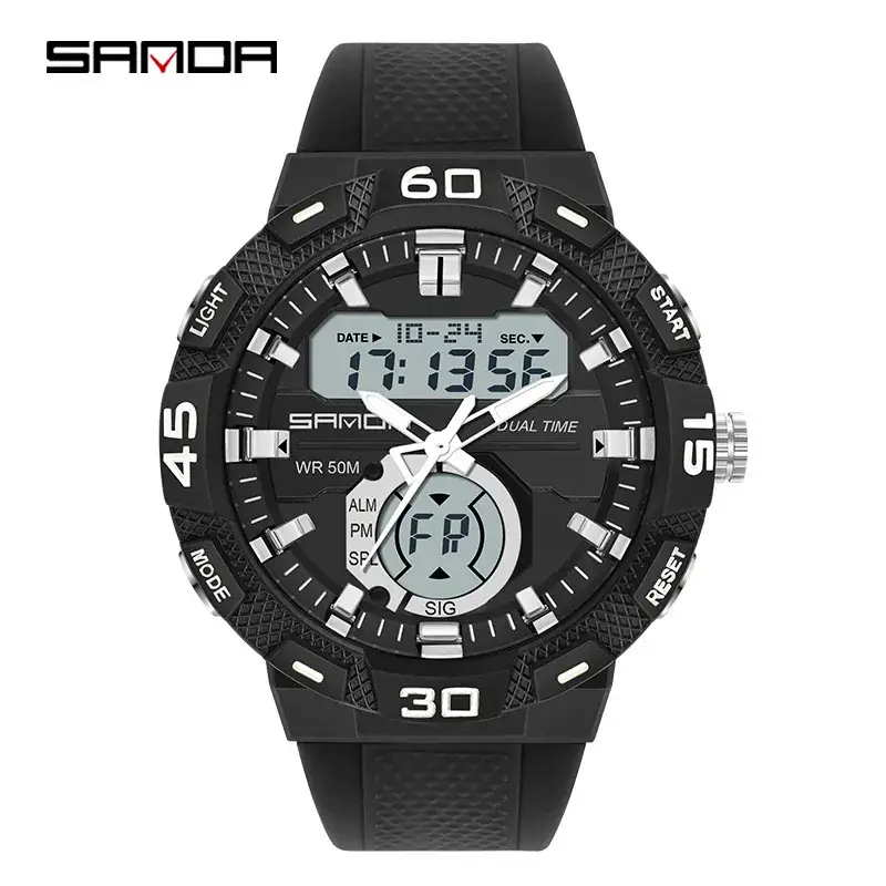 Sanda Cross-Brand Multifunctional Men's Watches Black Red Gray Blue - Image 2