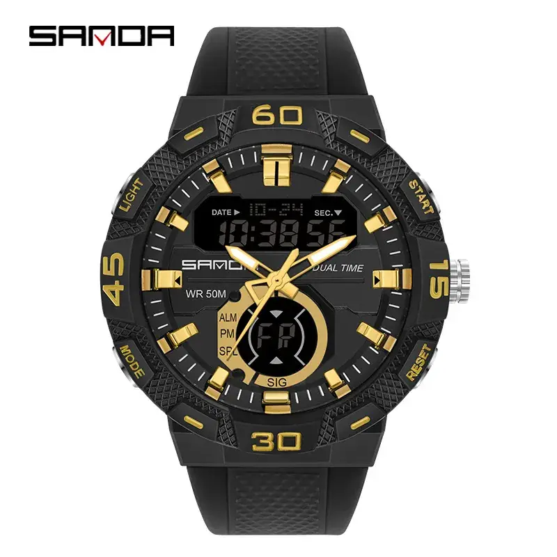 Sanda Cross-Brand Multifunctional Men's Watches Black Red Gray Blue - Image 3