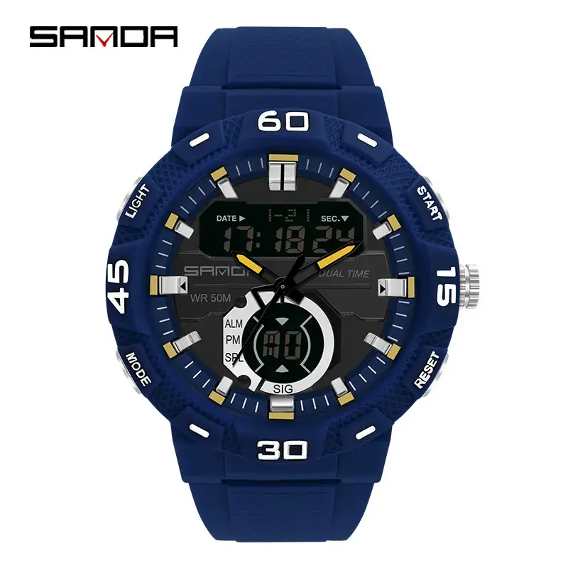 Sanda Cross-Brand Multifunctional Men's Watches Black Red Gray Blue - Image 5