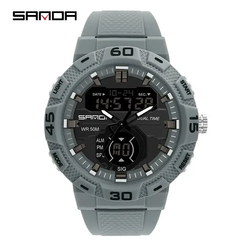 Sanda Cross-Brand Multifunctional Men's Watches Black Red Gray Blue - Image 7