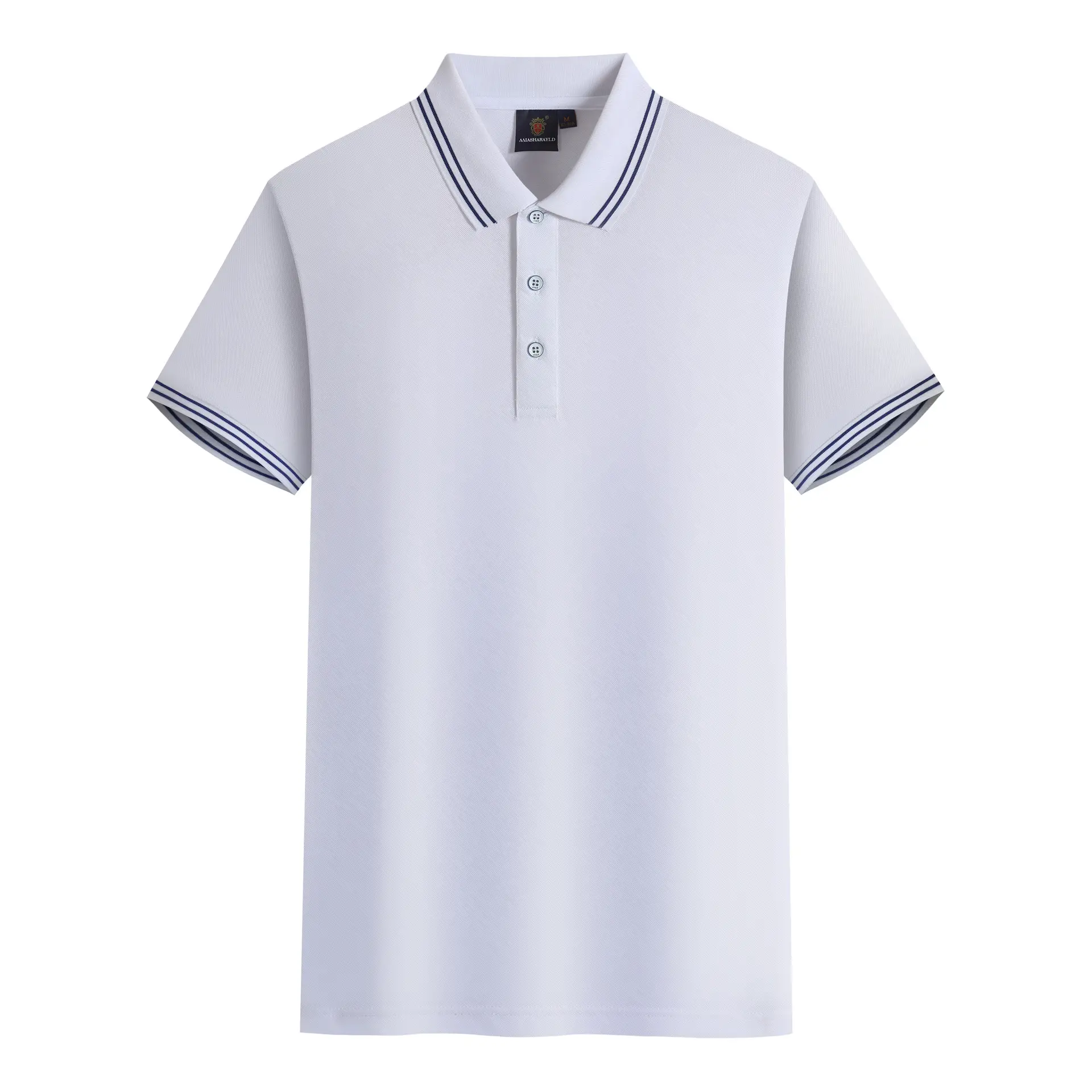 Men Black Polo Shirt with White Trim