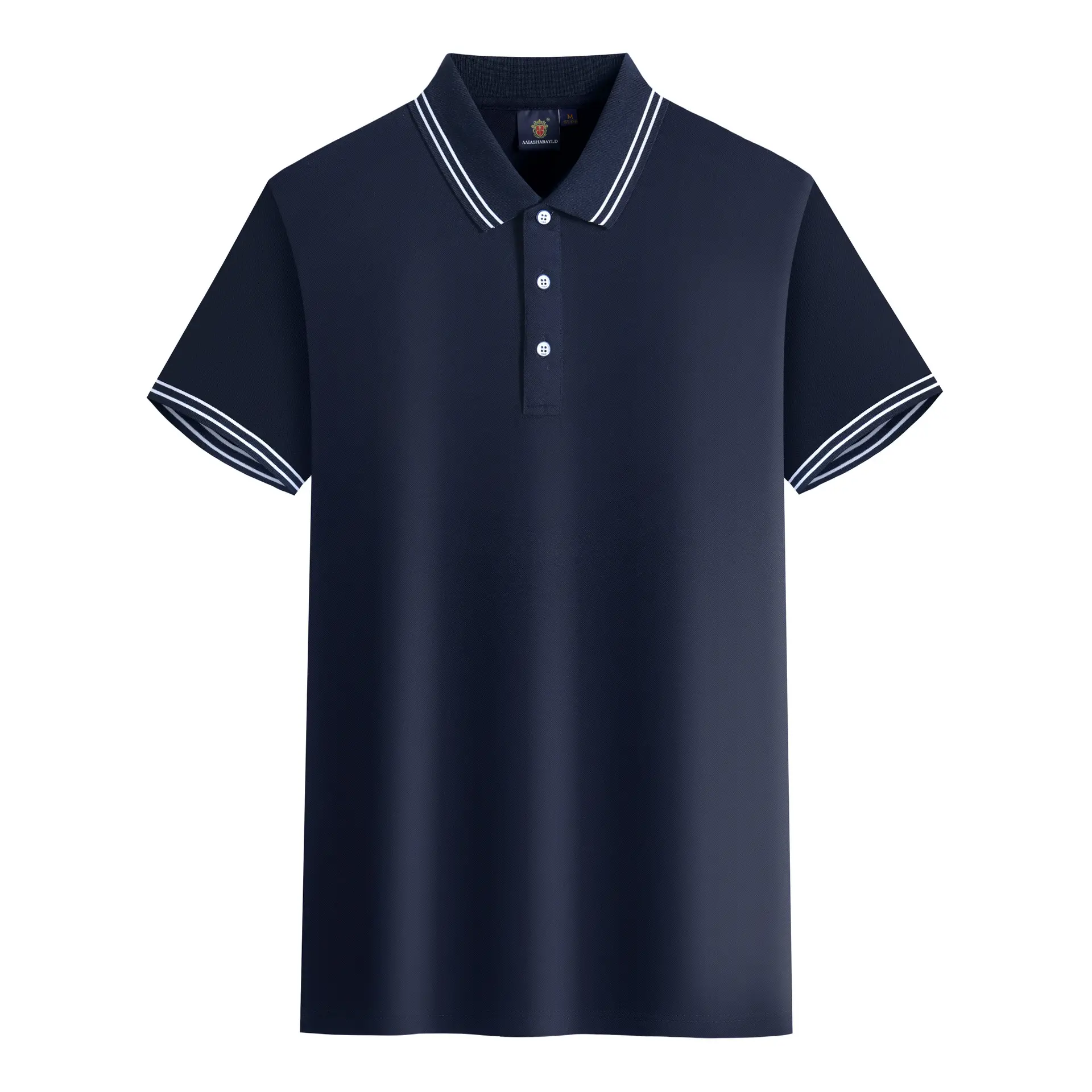 Men Black Polo Shirt with White Trim