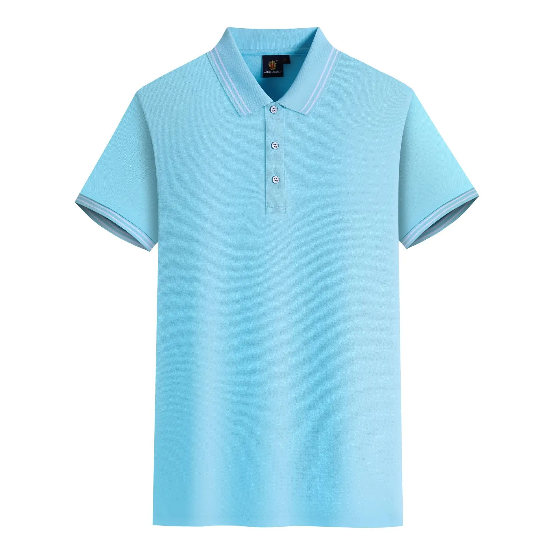 Men Black Polo Shirt with White Trim
