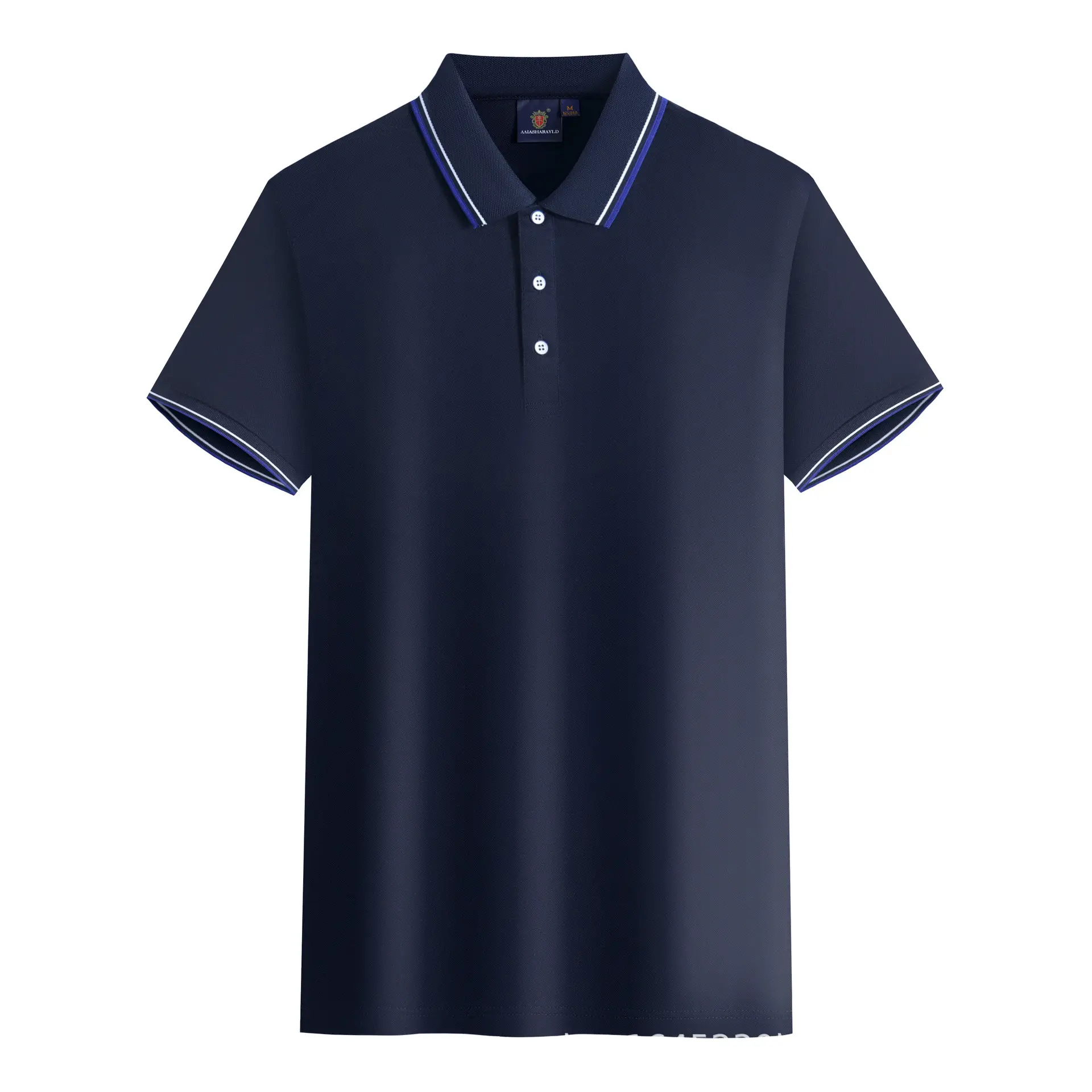 Men Black Polo Shirt with White Trim