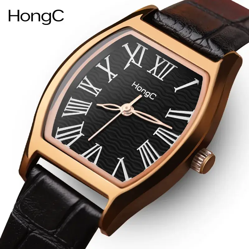 Women's Vintage Artistic Wine Barrel Watch with Black Strap - Image 9