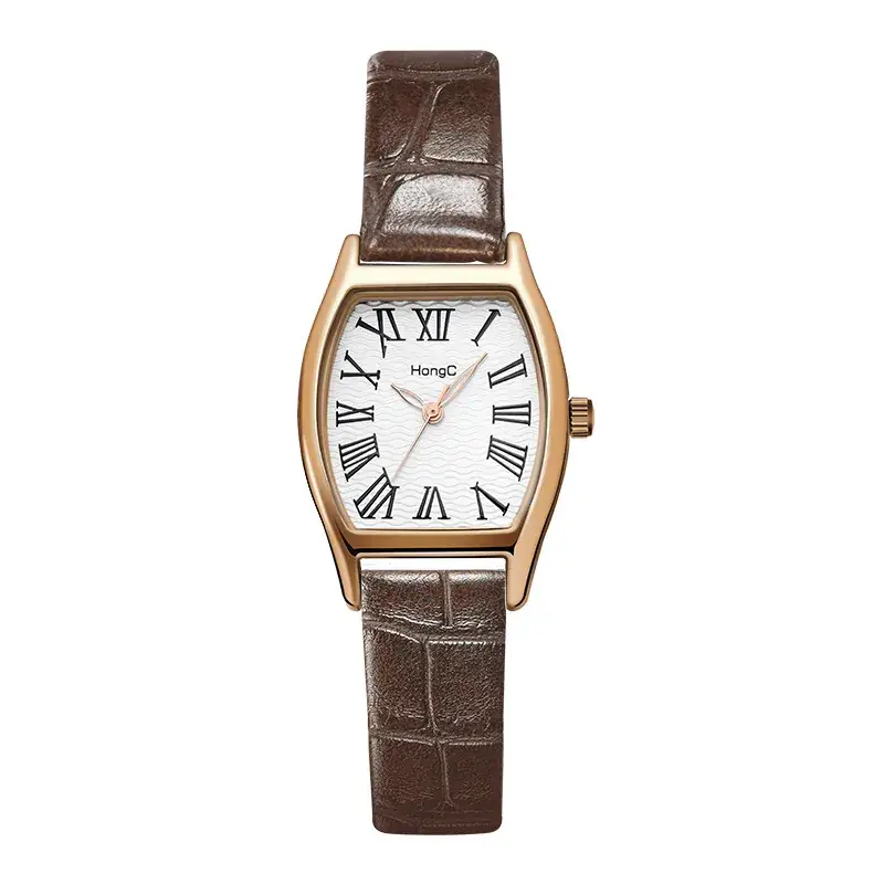 Women's Vintage Artistic Wine Barrel Watch with Black Strap - Image 2