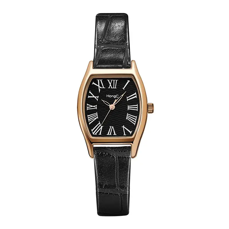Women's Vintage Artistic Wine Barrel Watch with Black Strap - Image 3