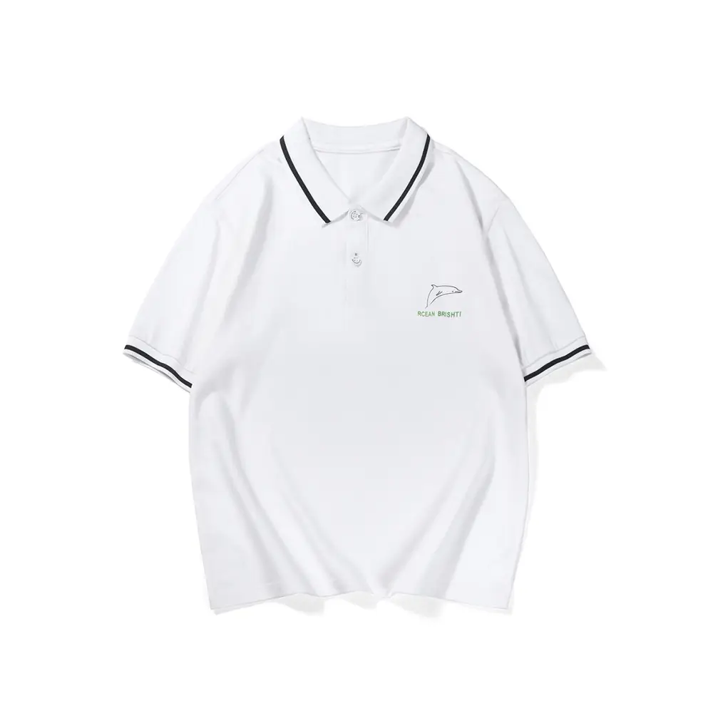 Orange Boys Polo T-Shirt with White Trim - Image 8