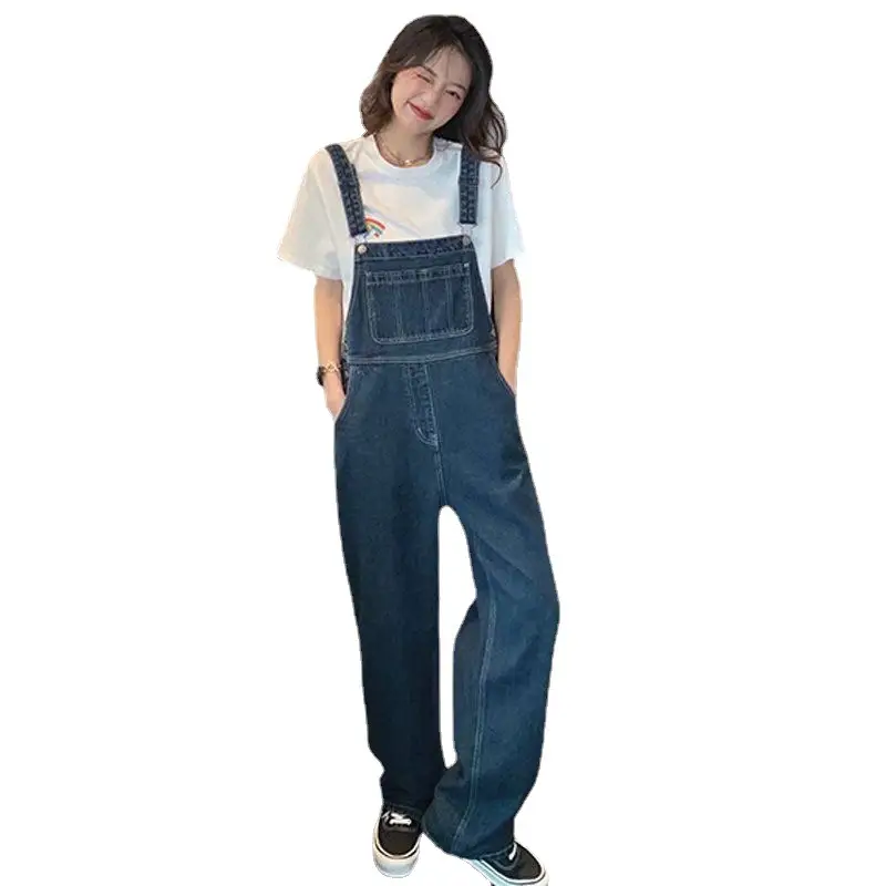 Women Denim Overalls Dark Blue Slimming 2026