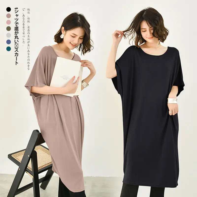 Women's Long Sleeve Cotton Dress Olive Green Large - Image 9