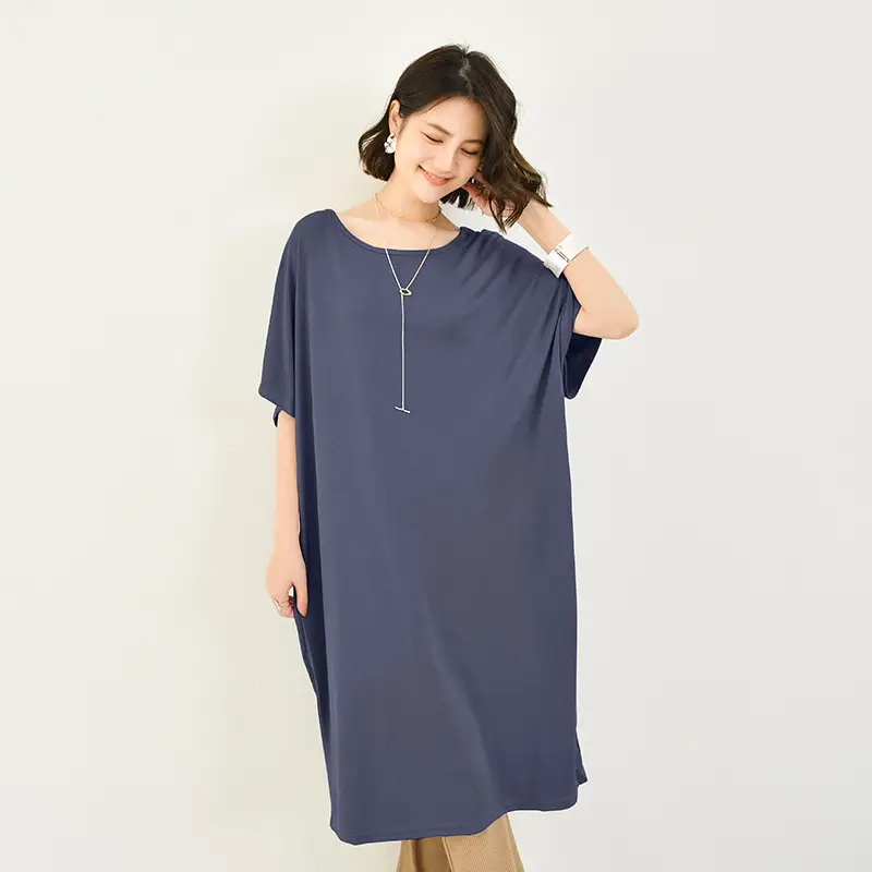 Women's Long Sleeve Cotton Dress Olive Green Large - Image 5