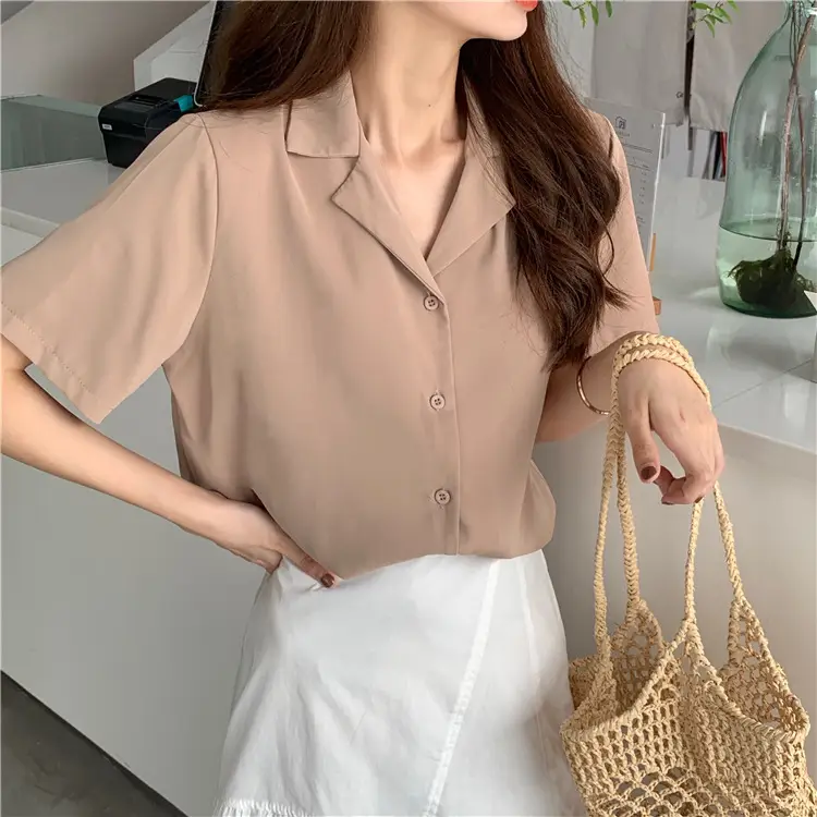 Elegant Lapel White Shirt Women Summer 2025 — feature 36