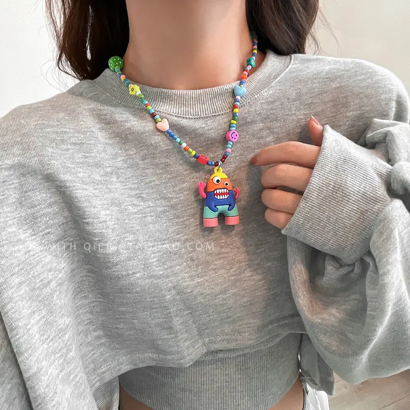 New Ins Niche Cartoon Monster Necklace Women's Hip-Hop All-Match Sweater Chain Accessories - Image 10