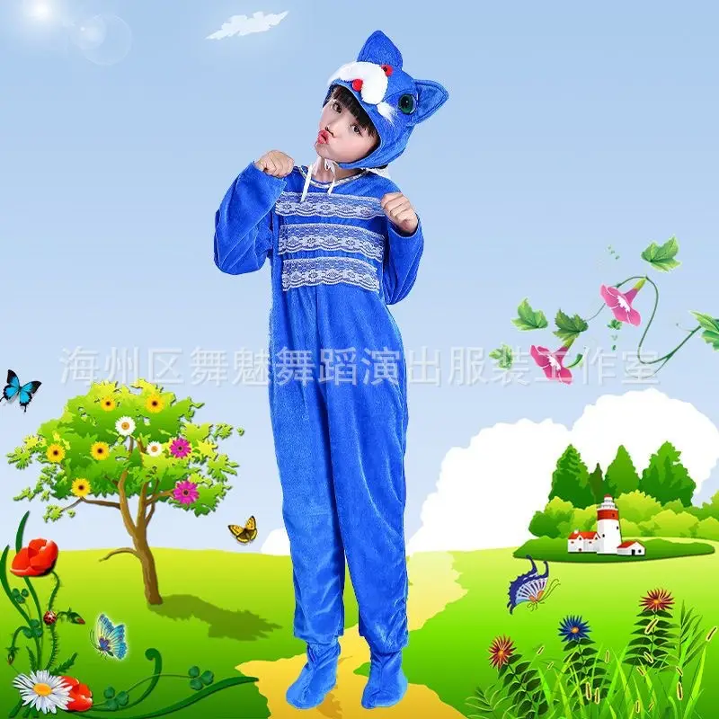 White Rabbit Hooded Suit for Kids Animal Performance Clothing