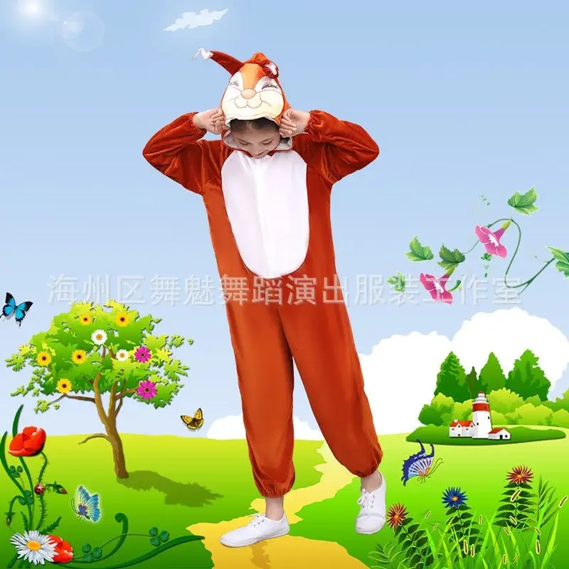 White Rabbit Hooded Suit for Kids Animal Performance Clothing