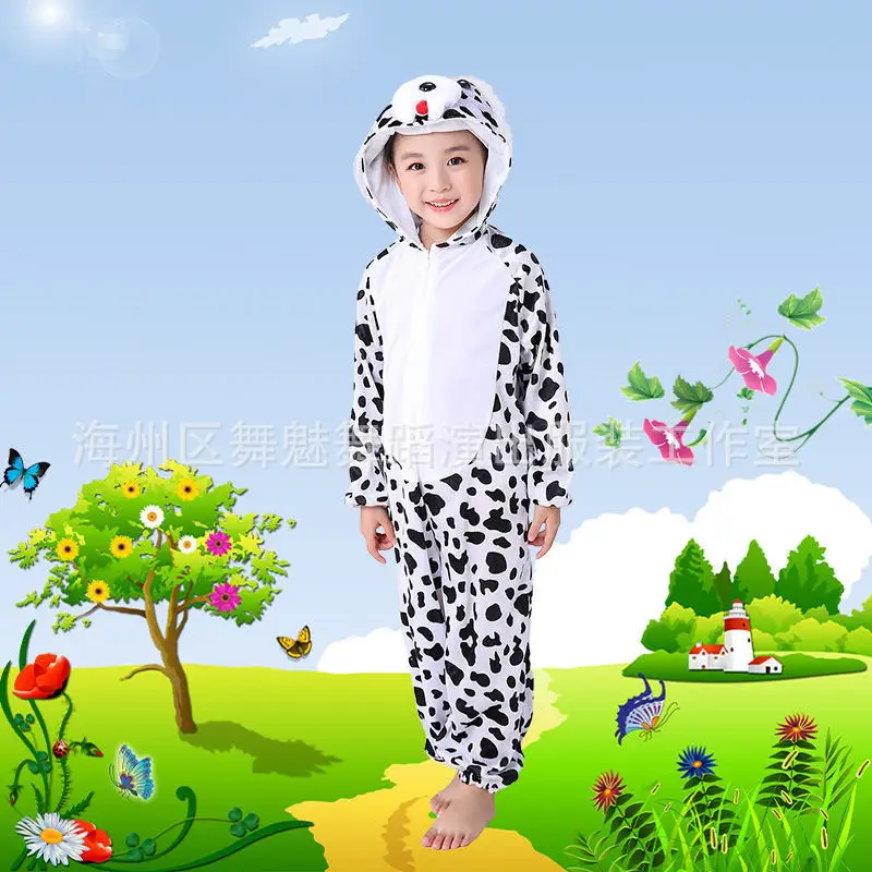 White Rabbit Hooded Suit for Kids Animal Performance Clothing