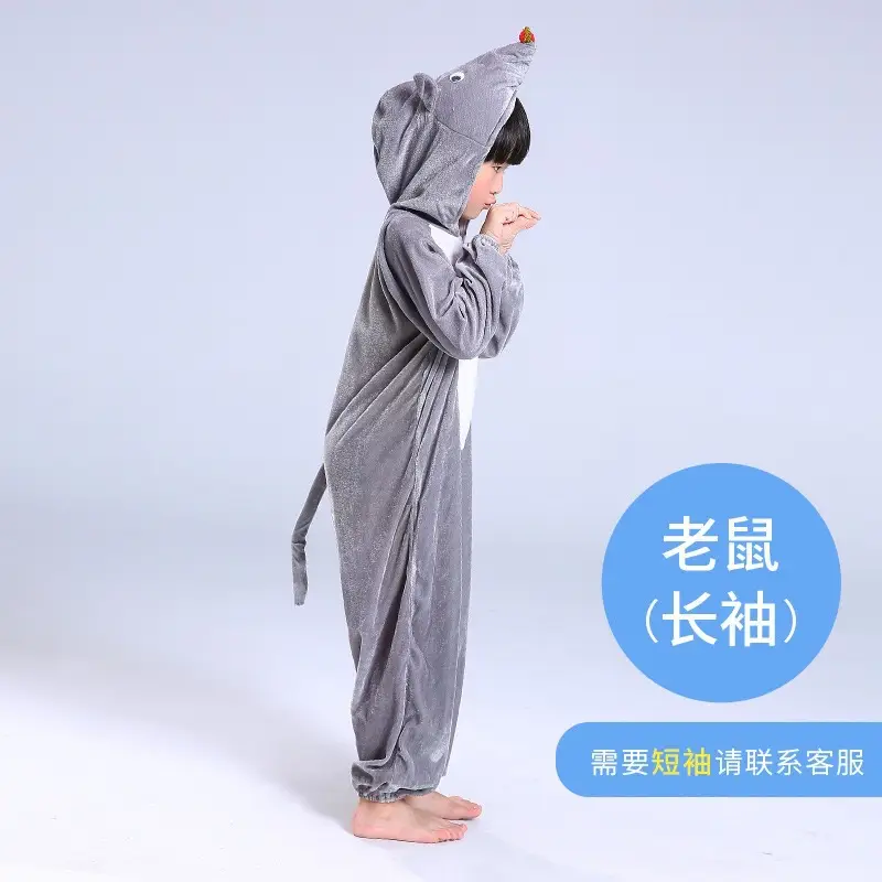 White Rabbit Hooded Suit for Kids Animal Performance Clothing
