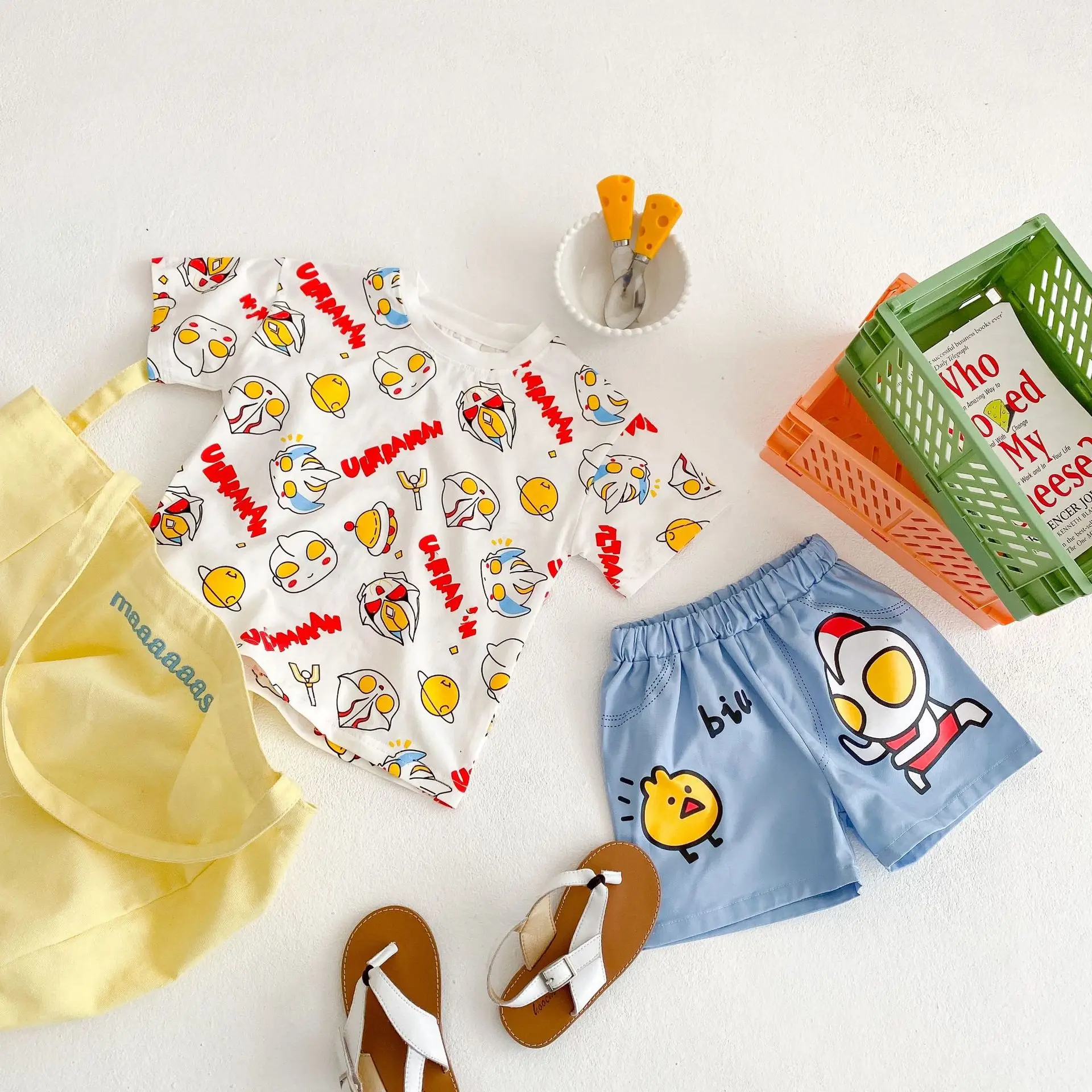 2023 Summer Baby Boys Girls Letter Print Shorts Set - Image 2