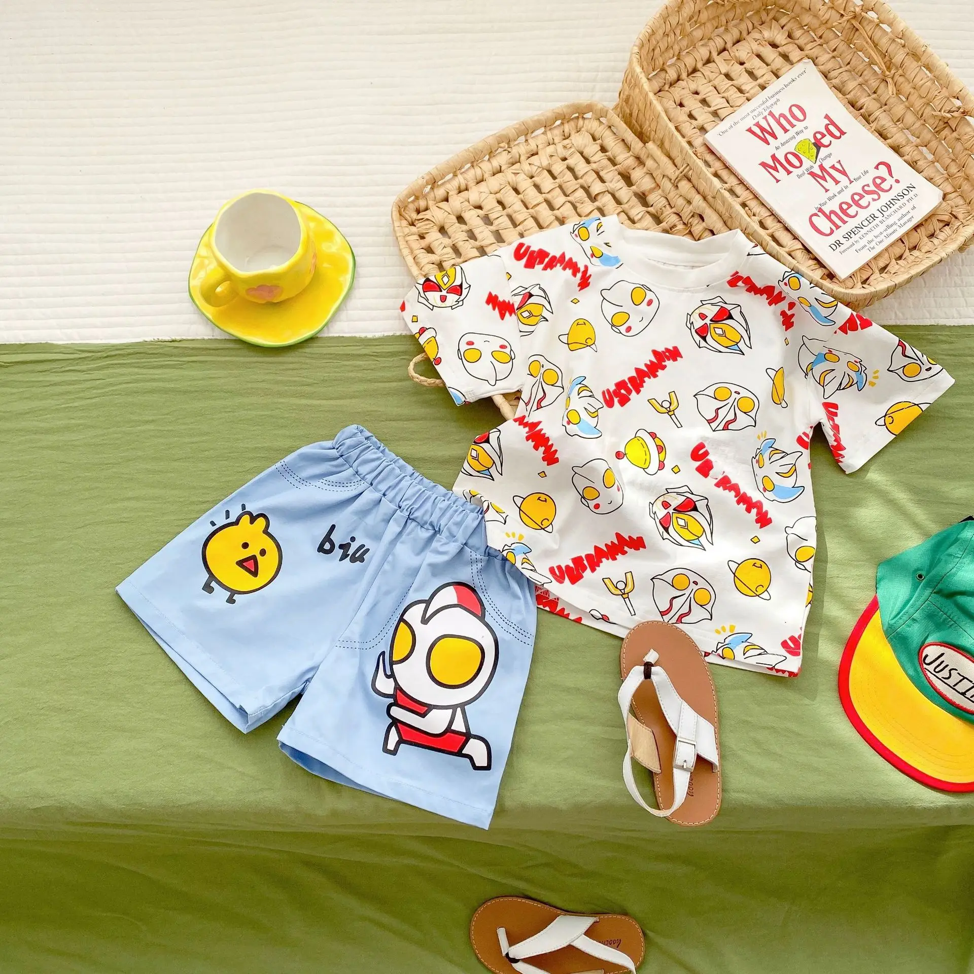 2023 Summer Baby Boys Girls Letter Print Shorts Set - Image 3