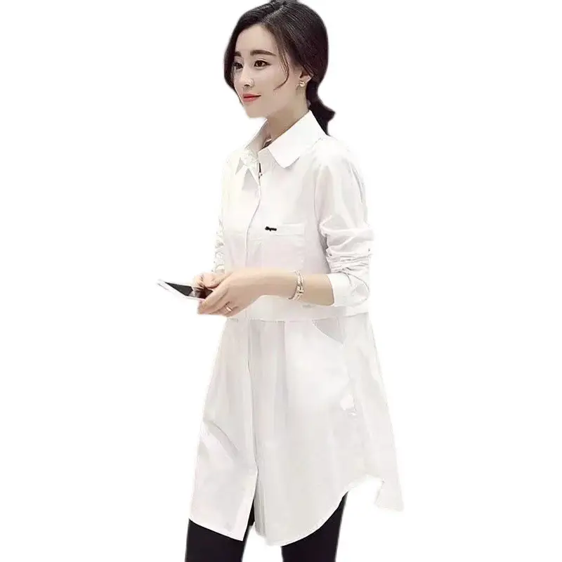 Women's New Plaid Shirt Long Sleeve Spring Fall Loose Large - Image 8