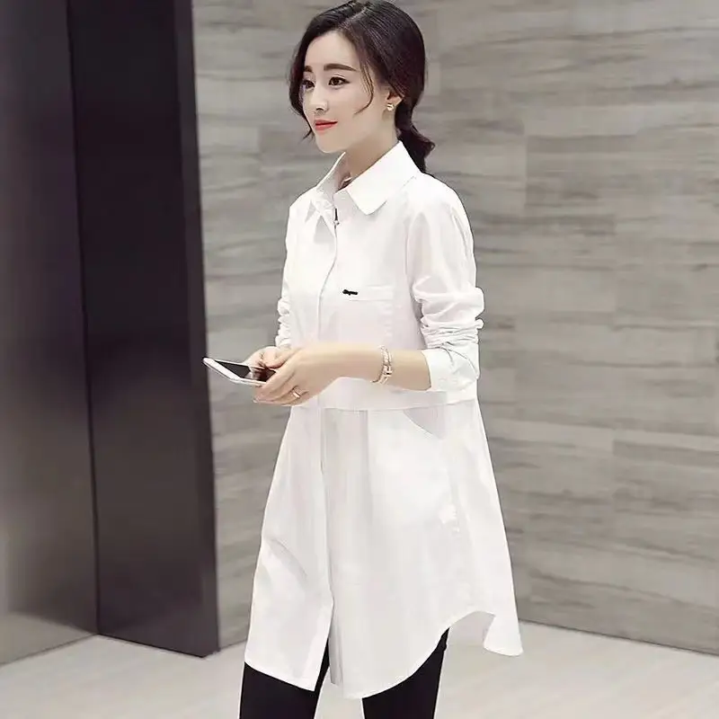 Women's New Plaid Shirt Long Sleeve Spring Fall Loose Large — feature 19
