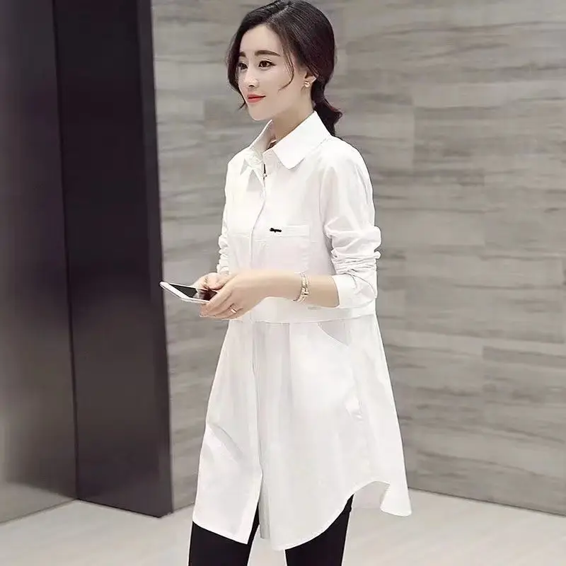Women's New Plaid Shirt Long Sleeve Spring Fall Loose Large — feature 2