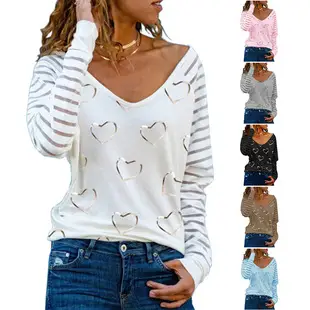2022 Women's V-Neck Long Sleeve White T-Shirt Large โ feature 7