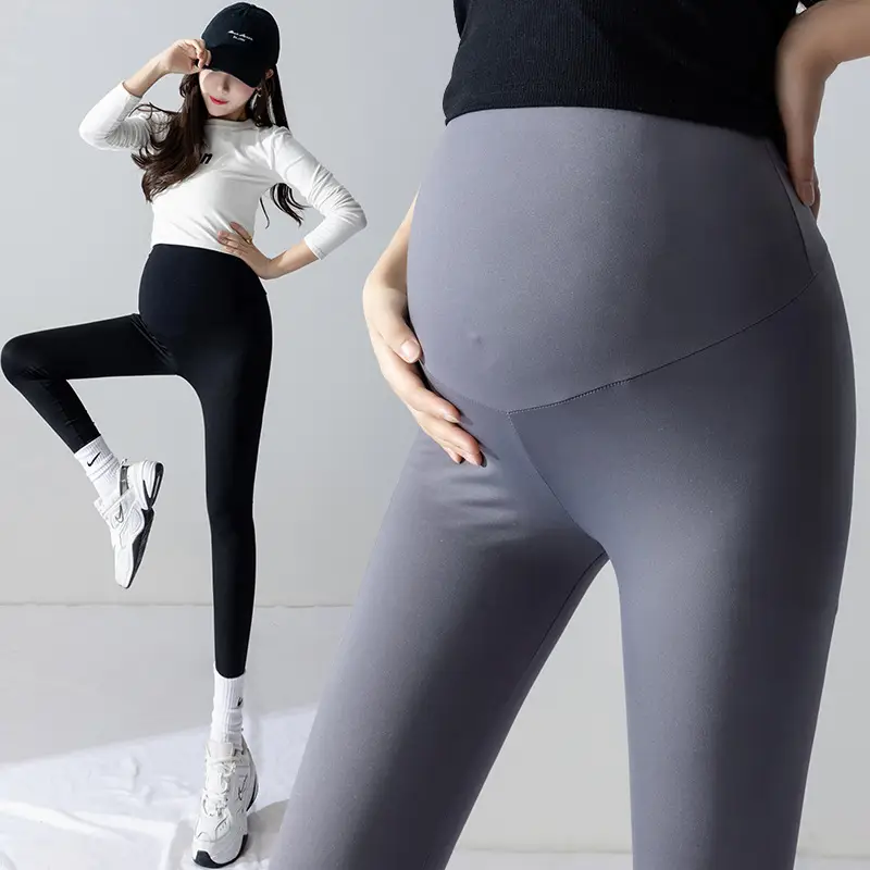 Maternity Yoga Pants Black Elastic Leggings - Image 8